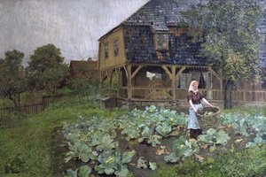 La casa señorial en Grunerlokka (óleo sobre lienzo)