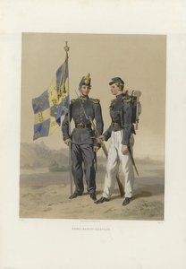 Ilustración tomada del libro Los ejércitos sueco y noruego, así como las flotas en su uniforme actual por Dardel, Fritz von y publicada por Bonnier (se, 1863) de Fritz von Dardel