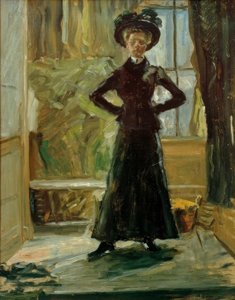 Retrato de la hija con traje negro de Fritz von Uhde
