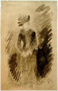 Joven mujer (Retrato de la prometida Amalie Endres) de Fritz von Uhde