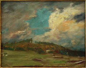 Estudio de paisaje (Paisaje con nubes) de Fritz von Uhde