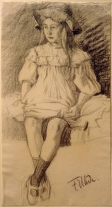Niña sentada con sombrero de Fritz von Uhde