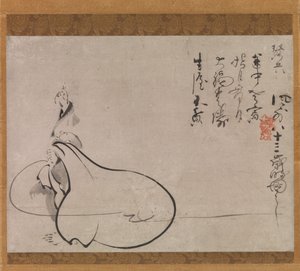 Hotei señalando la luna de Fugai Ekun