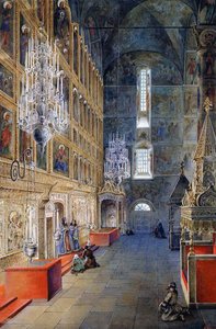 Interior de la Catedral de la Asunción del Kremlin de Moscú, 1819