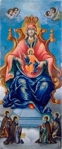 La Madre de Dios Pecherskaya. Pintura de Fyodor Nikonovsky (activo a finales del siglo XVIII), temple sobre madera