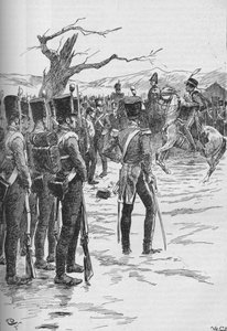 ¡Un húsar llegó con la noticia de que el enemigo estaba sobre nosotros!, 1895, 1902 de GB