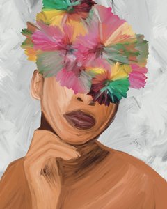 Retrato de una mujer con flores de GIovanna Gil Alves