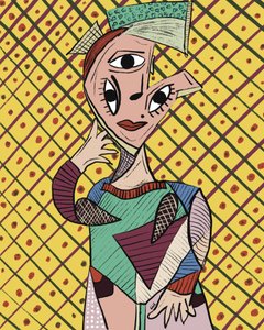 Retrato cubista lleno de vida de GIovanna Gil Alves