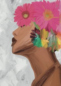 Mujer con flores de colores vivos de GIovanna Gil Alves