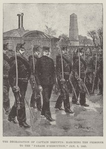 La degradación del capitán Dreyfus, marchando al prisionero a la parada de ejecución, 5 de enero de 1895 de G.S. Amato