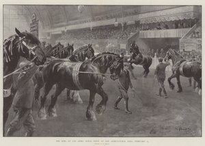 El rey en la exposición de caballos de tiro en el Agricultural Hall, 27 de febrero de G.S. Amato