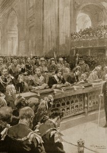 El servicio de acción de gracias por la recuperación del Príncipe de Gales, celebrado en la Catedral de San Pablo, 27 de febrero de 1872, de 