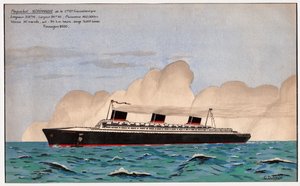 El transatlántico Normandía. c.1935 (gouache)
