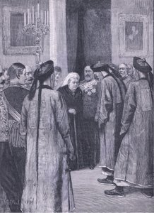 Visita de Li Hung-Chang a la Reina en Osborne, ilustración de la Historia de Inglaterra de Cassell, 1900s