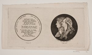 Medallón con retratos de Luis XVI, su reina y su hijo de G. N. Angelo