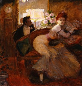Antes del baile (óleo sobre papel colocado sobre lienzo) de G. Payen