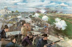 La batalla antes de Caloocan, 10 de febrero de 1899 - Vista desde la iglesia china