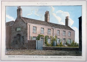 Asilos de Drapers, New Kent Road, Southwark, Londres, 1825 de G Yates