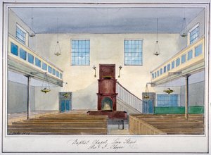 Vista interior de la Capilla Bautista de Lion Street, cerca de New Kent Road, Southwark, Londres, 1826