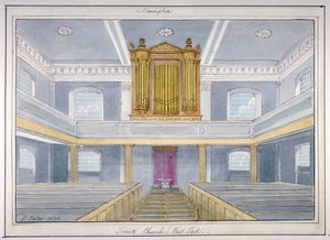 Interior de la Iglesia de la Santísima Trinidad, Newington, Southwark, Londres, 1826