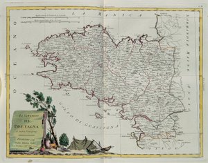 Golfo de Bretaña, grabado por G. Zuliani tomado del Tomo I del Nuevo Atlas publicado en Venecia en 1777 por Antonio Zatta, Colección Privada de G. Zuliani