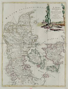 Reino de Dinamarca con el Ducado de Slesvik, grabado por G. Zuliani del "Atlas Más Nuevo" publicado en Venecia en 1781 por Antonio Zatta, Colección Privada de G. Zuliani
