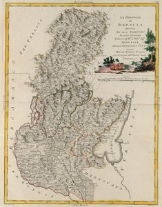Área terrestre del Estado del Véneto: Brescia, grabado por G. Zuliani tomado del Tomo II del "Atlas Más Nuevo" publicado en Venecia en 1783 por Antonio Zatta, Colección Privada de G. Zuliani