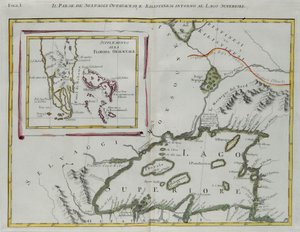 Tierra de los indios Ottawa y Kilistine alrededor del Lago Superior y un suplemento de la Florida oriental, grabado por G. Zuliani del "Atlas Más Nuevo" publicado en Venecia en 1778 por Antonio Zatta, Colección Privada