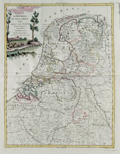 La República de Holanda dividida en sus provincias, grabado por G. Zuliani tomado del Tomo I del Nuevo Atlas publicado en Venecia en 1776 por Antonio Zatta, Colección Privada