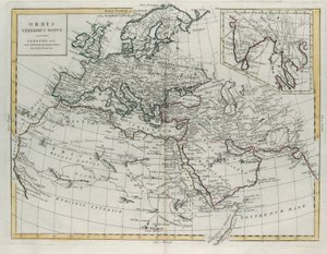 Mundo conocido por los antiguos, grabado por G. Zuliani tomado del Tomo IV del Nuevo Atlas publicado en Venecia en 1785 por Antonio Zatta, Colección Privada