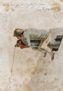 Un marinero pescador sentado en un cañón de Gabriel Bray