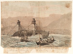 La Expedición Brigg como apareció naufragada en la punta occidental de la isla de Sta Cruiz Teneriffe Diciembre 1774 de Gabriel Bray