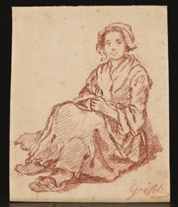 Una mujer sentada (Femme assise) (tiza roja) de Gabriel Gresly