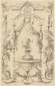 Diseño para panel mural sobre el tema de Diana de Gabriel Huquier