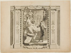 Teatro Italiano, frontispicio del Libro de Escenas Cómicas de Gabriel Huquier