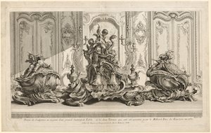 Obras de Juste-Aurèle Meissonier: Proyecto Escultórico de Plata para un Gran Centro de Mesa, c. 1735-1737 de Gabriel Huquier