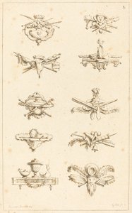 Diseños para Colofones: pl. 8 de Gabriel Huquier after Claude Gillot