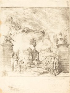 Alegoría sobre la erección de la estatua de Luis XV de Gabriel Jacques de Saint Aubin