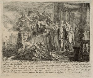 Alegoría sobre la convalecencia del delfín de Gabriel Jacques de Saint Aubin