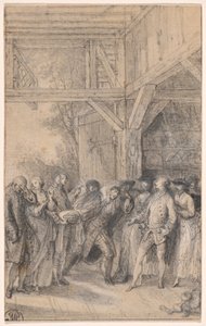 Un campesino pide permiso para casarse con la hija de un noble de Gabriel Jacques de Saint Aubin