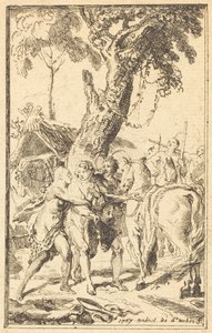 Huida de M. de Belle-Isle, prisionero con los Attakapas [derecha] de Gabriel Jacques de Saint Aubin