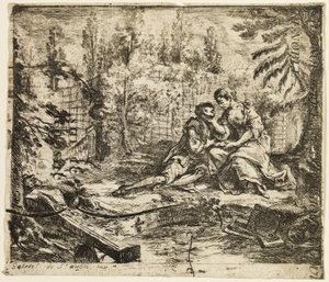 Conversación galante de Gabriel Jacques de Saint Aubin