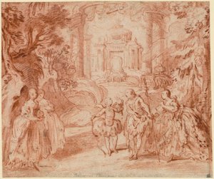 El divertimento de "La princesa de Navarra" de Voltaire de Gabriel Jacques de Saint Aubin