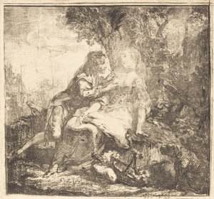 Los Dos Amantes (Les deux amants) de Gabriel Jacques de Saint Aubin