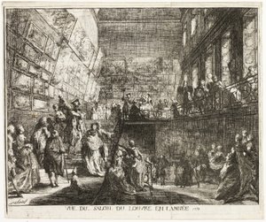 Vista del Salón en el Louvre en el año 1753 de Gabriel Jacques de Saint Aubin