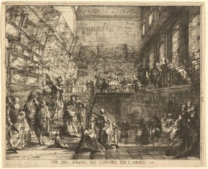 Vista del Salón del Louvre en el año 1753