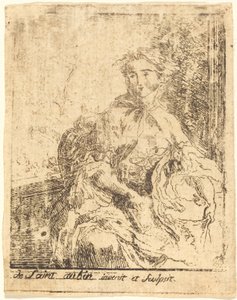 Joven Mujer en la Terraza de Gabriel Jacques de Saint Aubin