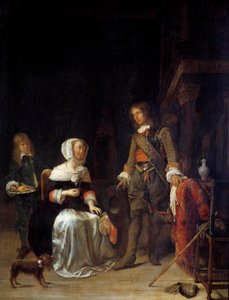 Un soldado visitando a una joven