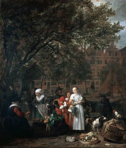 Mercado de hierbas de Ámsterdam de Gabriel Metsu