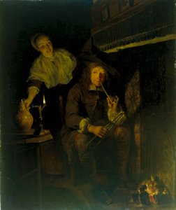 Alemán: Der Raucher am Kamin The Smoker at the Fireside
